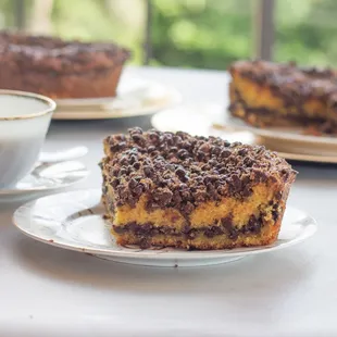 a piece of cake and a cup of coffee