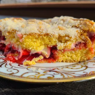 a piece of cake on a plate