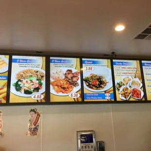 menus on the wall