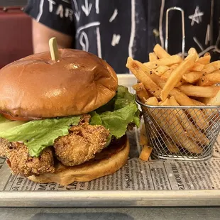 Fried Chicken Sandwich and fries