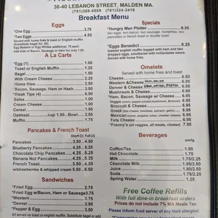 Here&apos;s a shot of the menu!