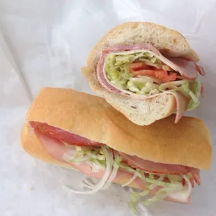 Italian sub. A few more slices of lunchmeat please. Excellent bread.