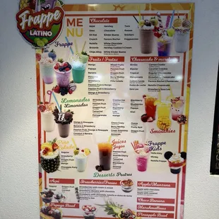 Menu as of Jan. 2025