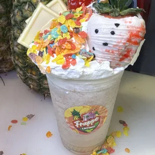our fruit pebble frappe
