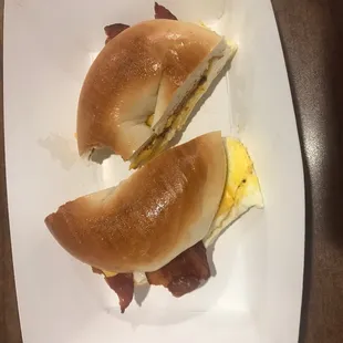 Bacon egg &amp; cheese bagel minus a bite