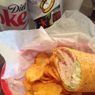 All items are a la carte so be sure to ask for chips if you want them :)