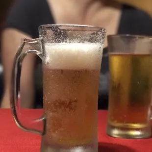 two glasses of beer