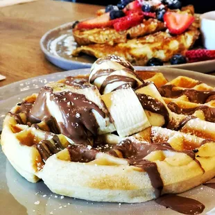 waffles, food