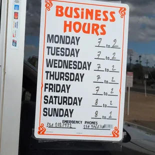 And current hours.