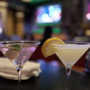 Cosmopolitan and lemon drop martini