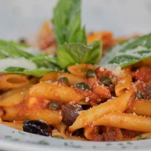 a closeup of a pasta dish