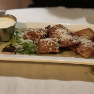 Delicious fried ravioli