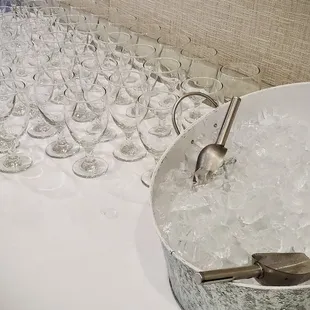 An army of goblets awaiting our catering guests