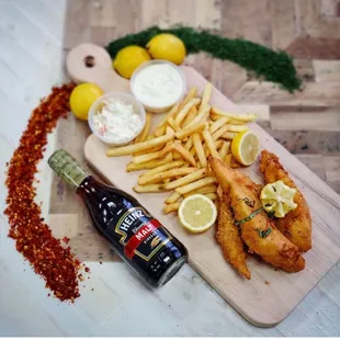 Our famous, wild-caught cod dinner will have you yearning for more! Cod fish dinner is served with fries or bread bites, slaw &amp; tartar sauce