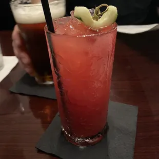 Cucumber/watermelon drink special.