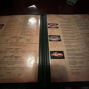 Menu has about 3 pages with a lot of selections