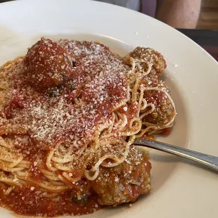 Spaghetti and meatballs
