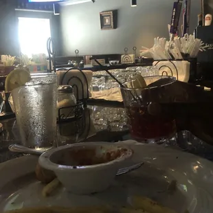 Hubby got an Old Fashion and a Philly Cheesesteak Sun with Fries! He enjoyed every bite... as you can see!