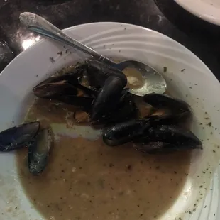 Appetizer Mussels were the BEST PART IF MY MEAL besides my wine!