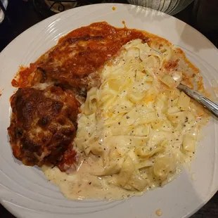 Italian Sampler (lasagna, chicken parm, fettuccine alfredo)