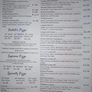 the menu