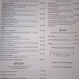the menu