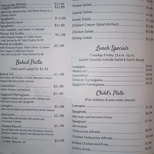 the menu