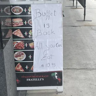 Lunch buffet sign