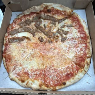 Half sausage pizza