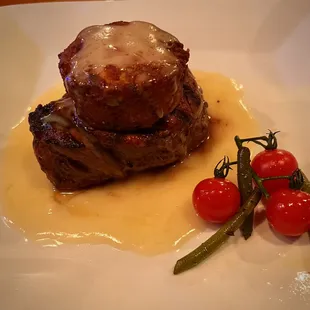 Crab cake topped filet