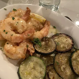Shrimp Fratello, substituting zucchini for pasta. Large shrimp.