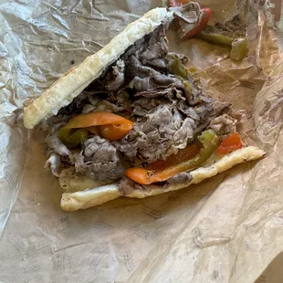 Italian beef with sweet peppers - don't wait to photograph before you eat!