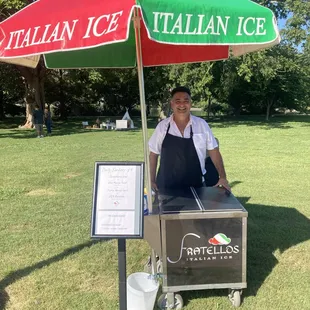 a man selling ice cream