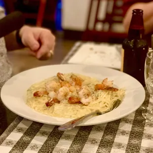 Shrimp Alfredo with Angel Hair Pasta