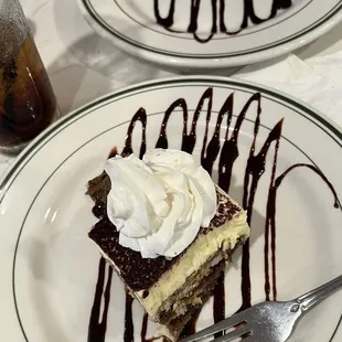 Tiramisu and chocolate cake