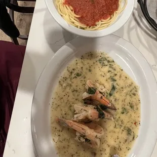 Shrimp Scampi lunch plate