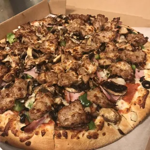 Large The Works Pizza! Holy toppings!