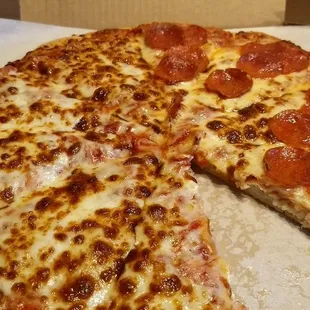 Half cheese, half pepperoni