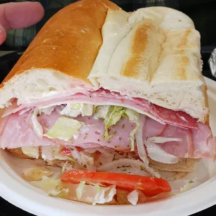 12&quot; Italian cold cut sub.