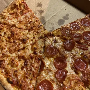 Plain and Pepperoni Pie!
