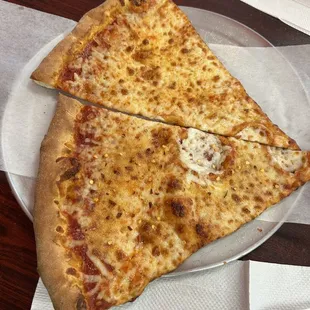 two slices of cheese pizza
