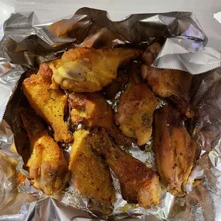 chicken wings in foil