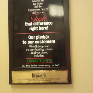 a sign on the wall