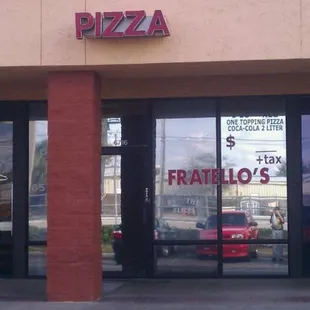 the front of the restaurant