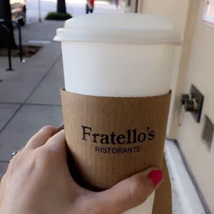 Large latte to-go!