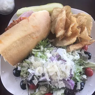 Salad and sandwich lunch combo