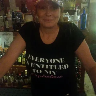 a woman at a bar