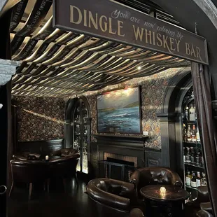 Cool whiskey bar area