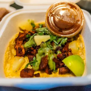  a close up of a taco dish