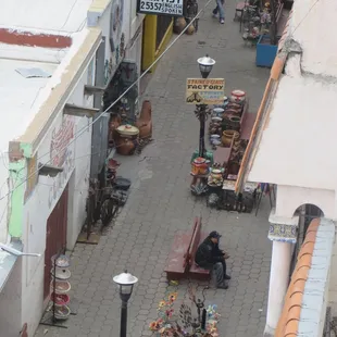 View of a cute alley way behind the hotel.